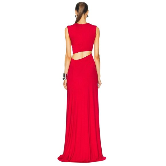 Sid Neigum Triple Loop Knit Dress in Red X-Small New Womens Long Maxi Gown - Picture 3 of 16